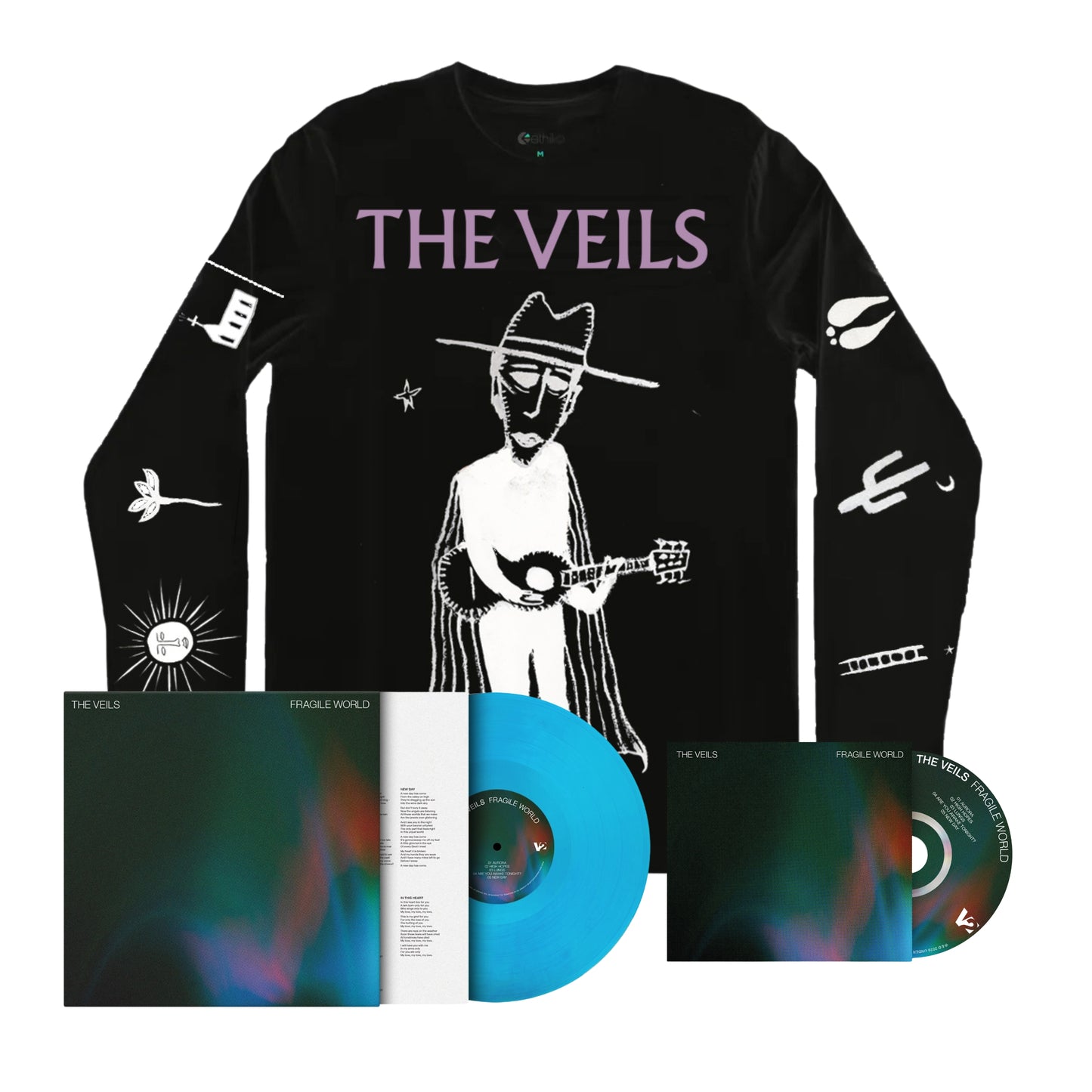 Fragile World - CD, Vinyl & The World's Loneliest Cowboy long sleeve bundle
